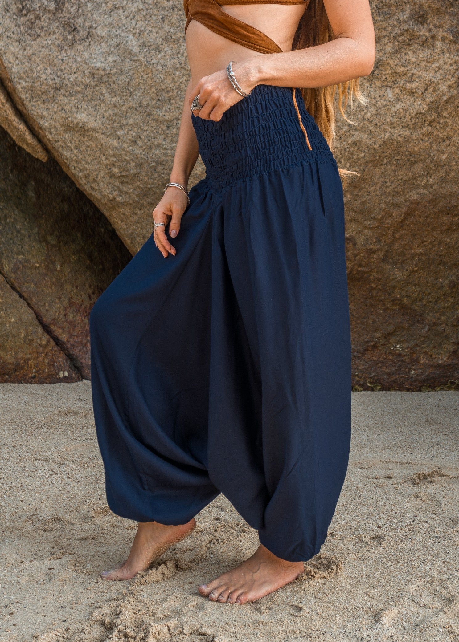 Harem Pants - Plain - Navy
