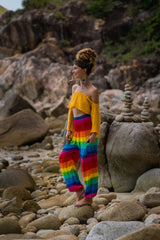 High Crotch Harem Pants - Rainbow - Rainbow