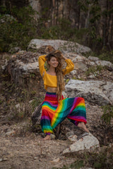 Harem Pants - Rainbow - Aqua