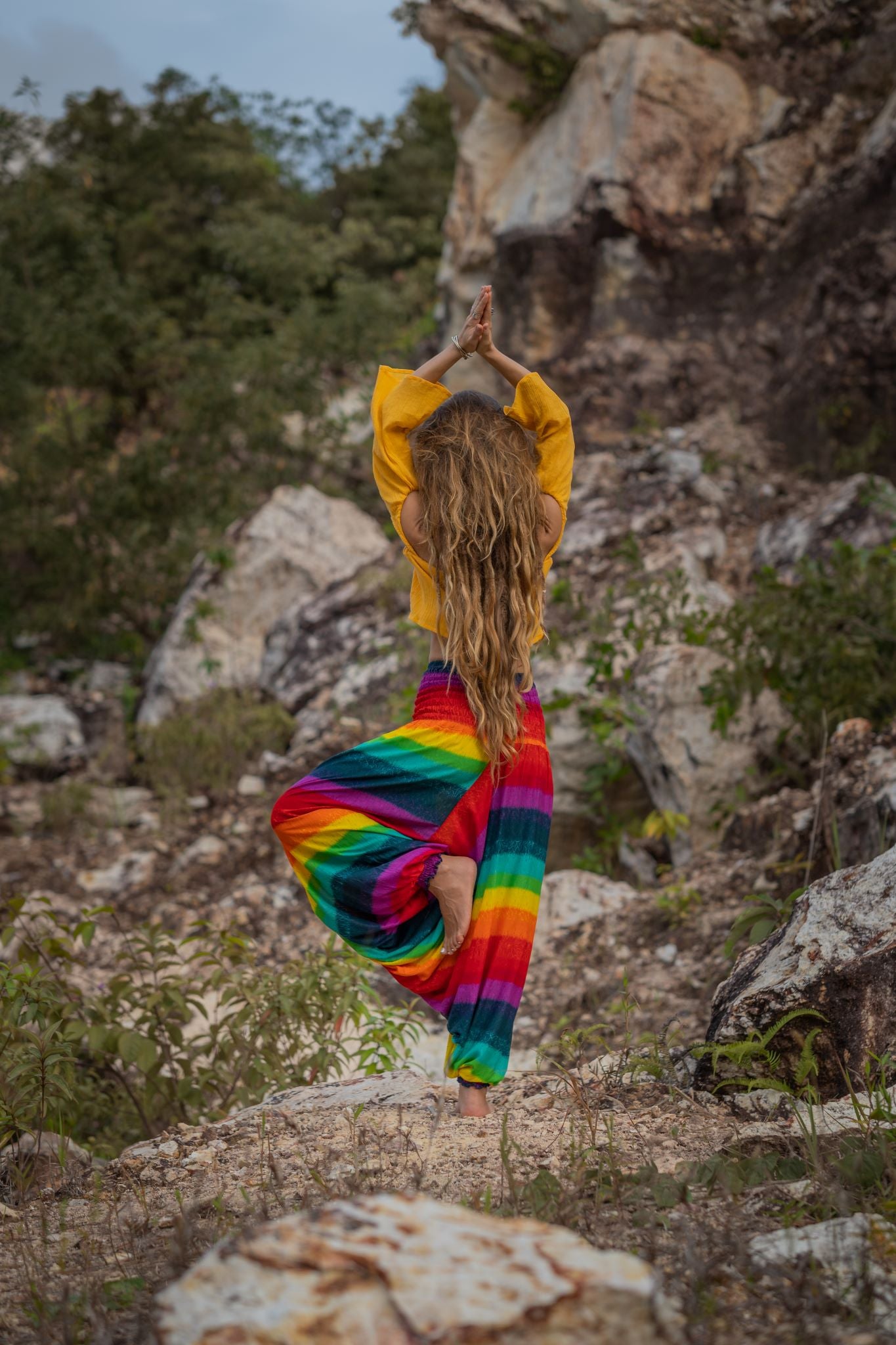 Harem Pants - Rainbow - Aqua