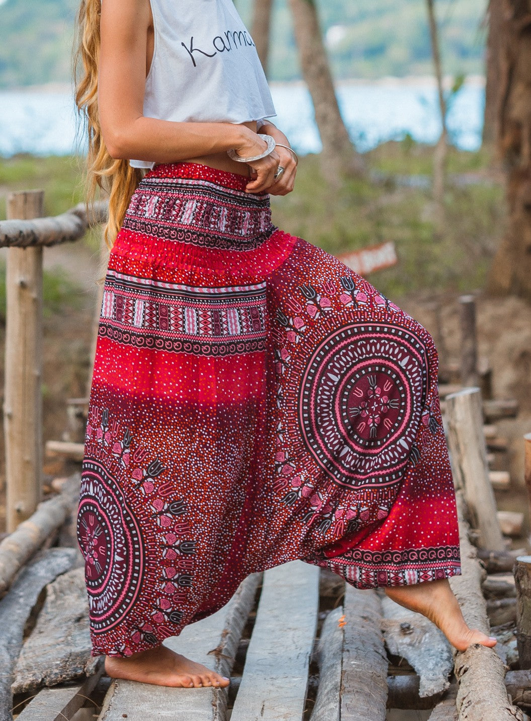 Harem pants – Chakra Pattern – Red - Main Image