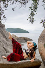 Harem Pants - Striped - Red/Black