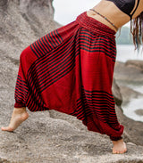 Harem Pants - Striped - Red/Black