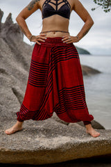 Harem Pants - Striped - Red/Black