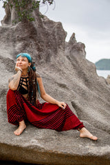 Harem Pants - Striped - Red/Black