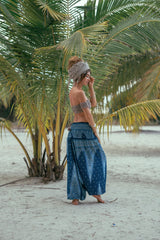 Harem Pants – Peacock Feather Print – Teal