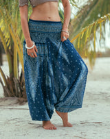 Harem Pants – Peacock Feather Print – Teal