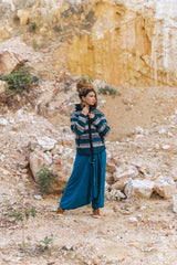 Wool Jacket - Striped - Teal