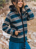 Wool Jacket - Striped - Teal