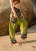 High Crotch Harem Pants - Large Paisley Print - Green