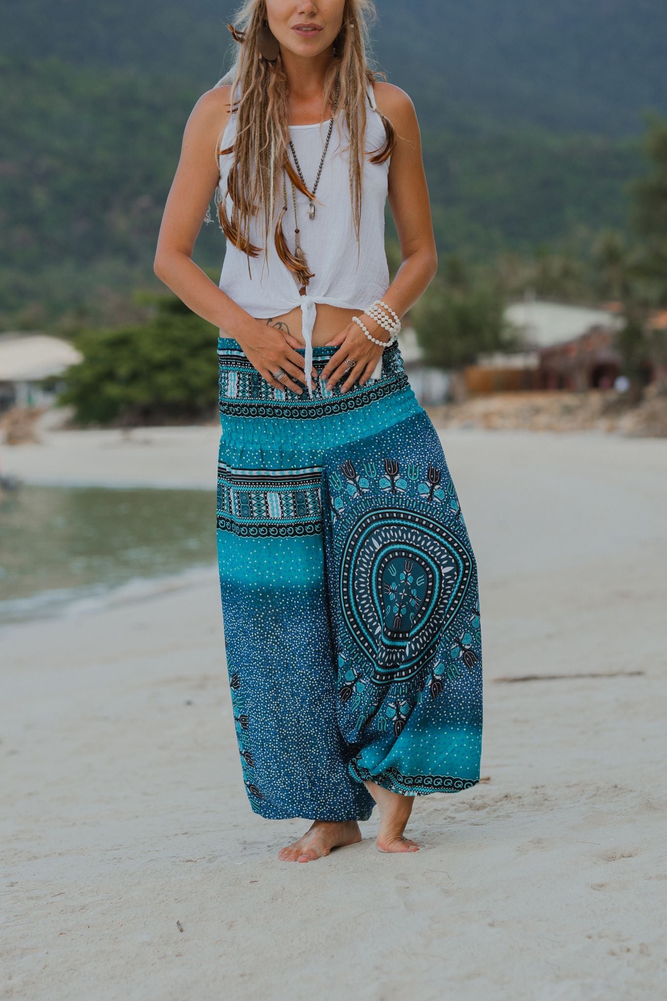 Harem pants – Chakra Pattern – Turquoise