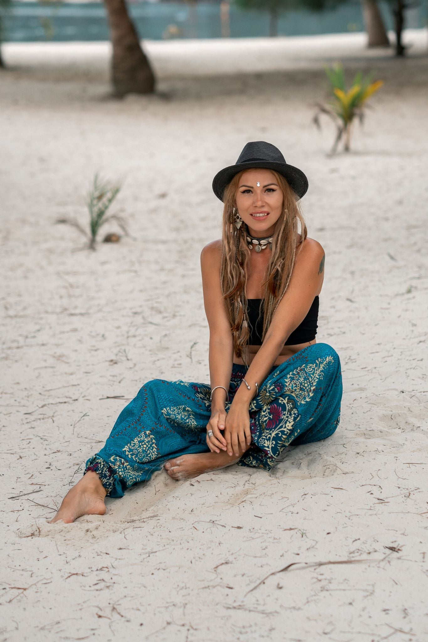 Harem Pants - Paisley Mandala - Turquoise