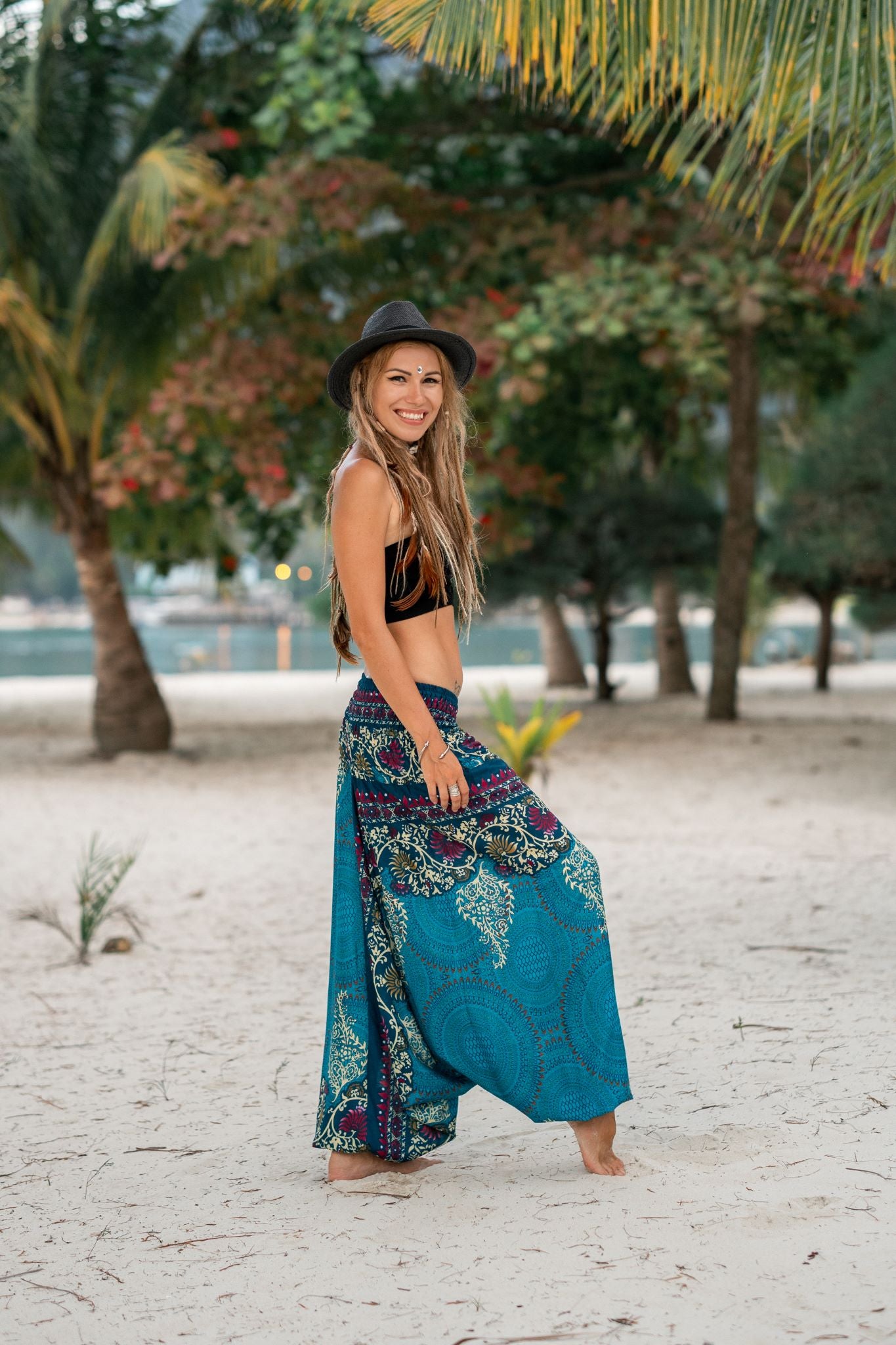 Harem Pants - Paisley Mandala - Turquoise