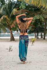 Harem Pants - Paisley Mandala - Turquoise