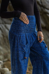 Warm High Crotch Harem Pants - Cashmilon - Blue