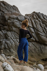 Warm High Crotch Harem Pants - Cashmilon - Blue