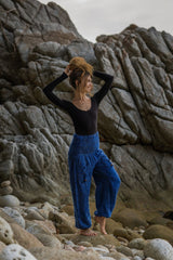 Warm High Crotch Harem Pants - Cashmilon - Blue