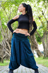 Warm Harem Pants - Cashmilon - Blue/Black