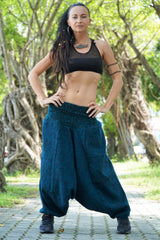 Warm Harem Pants - Cashmilon - Blue/Black