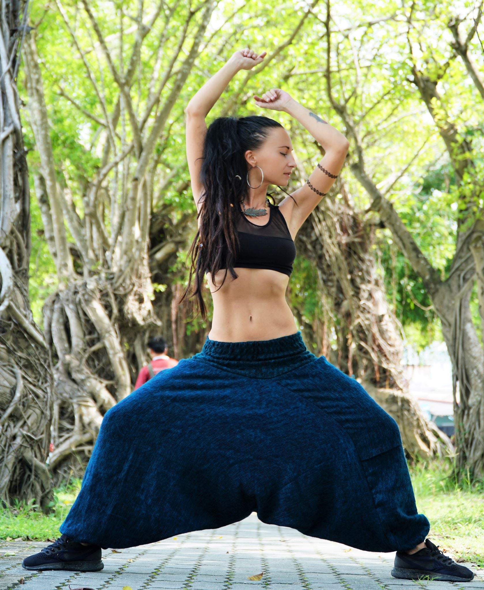 Warm Harem Pants - Cashmilon - Blue/Black