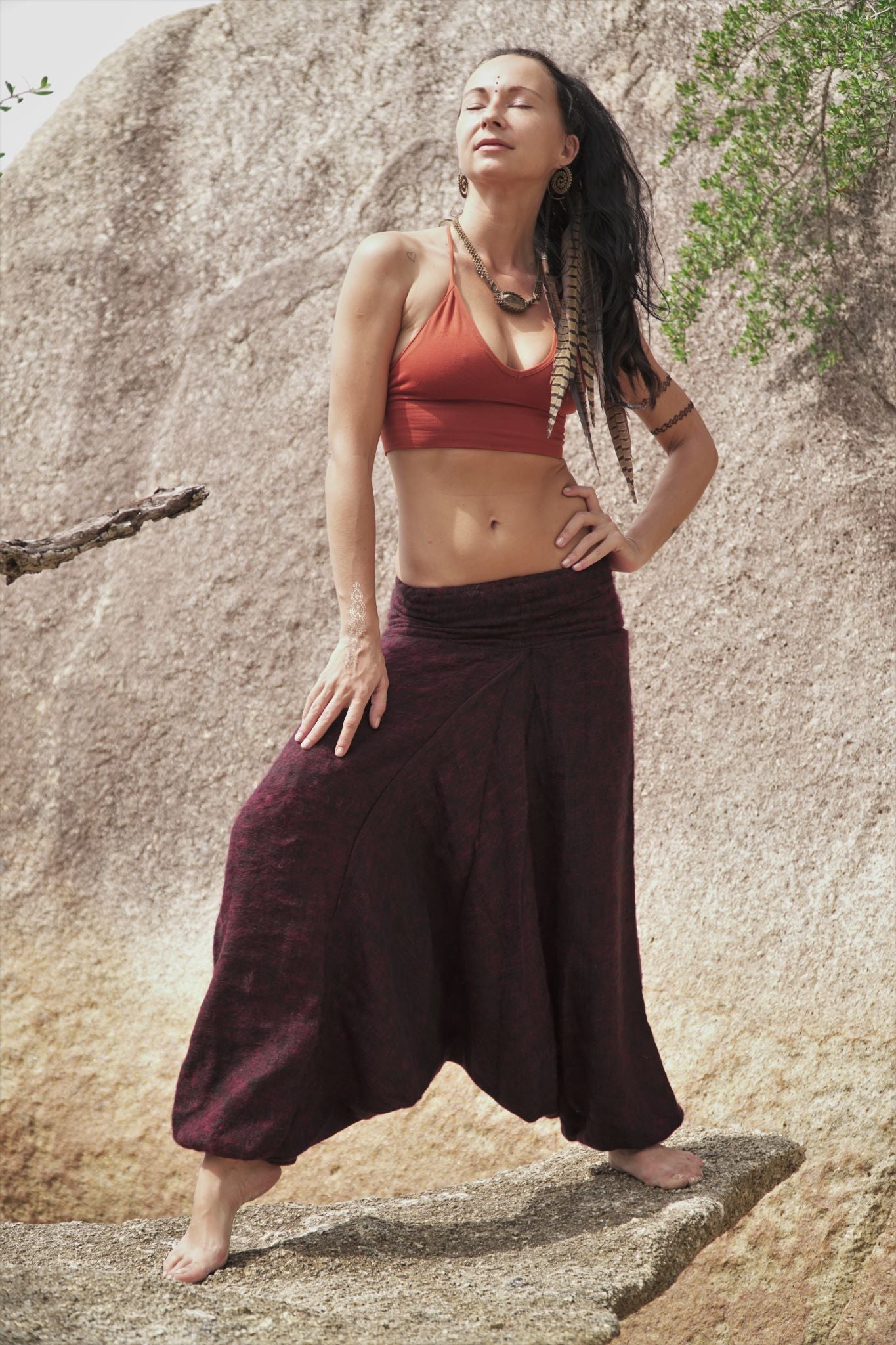 Warm Harem Pants - Cashmilon - Red