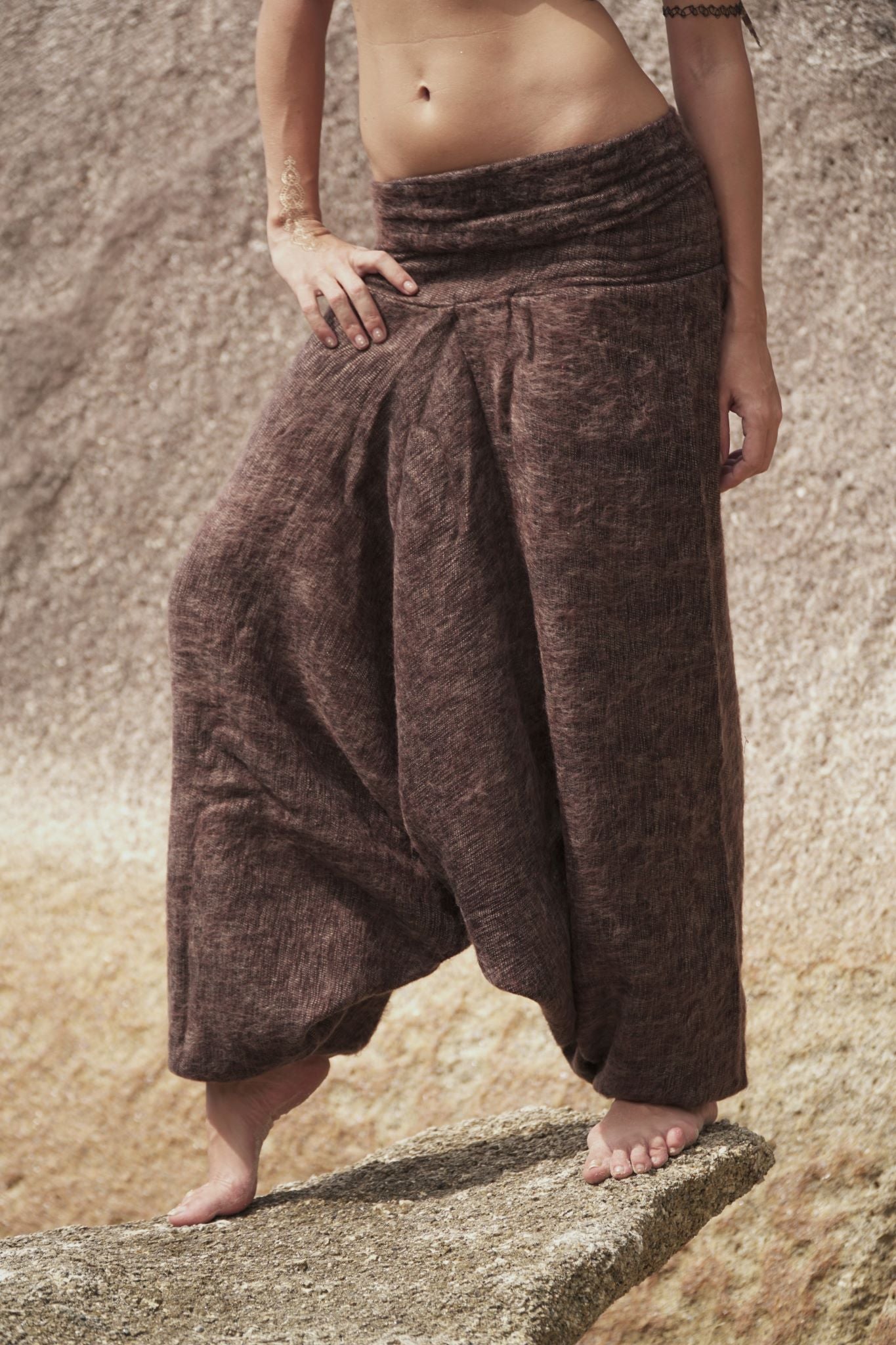 Warm Harem Pants - Cashmilon - Brown