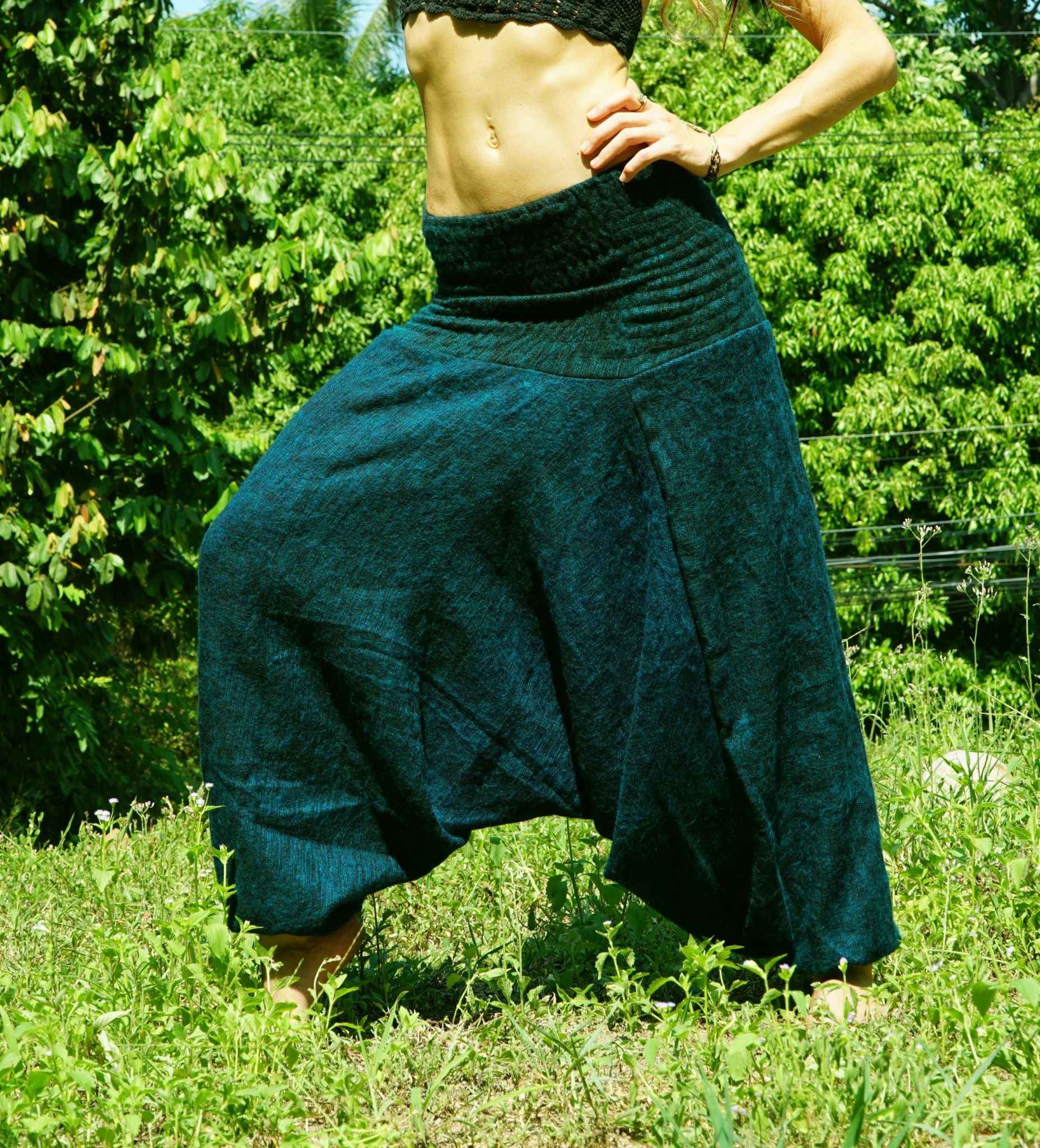 Warm Harem Pants - Cashmilon - Green