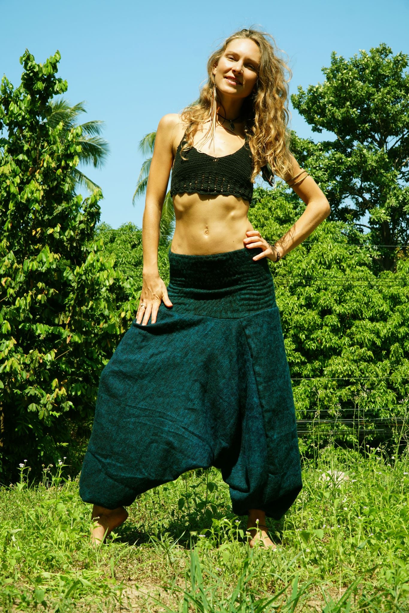 Warm Harem Pants - Cashmilon - Green