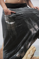 Fleece Lined Harem Pants - Tie Dye - Grey