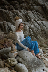 Warm High Crotch Harem Pants - Cashmilon - Powder Blue