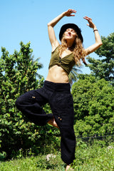 Warm High Crotch Harem Pants - Cashmilon - Black