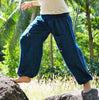 Warm High Crotch Harem Pants - Cashmilon - Blue/Black