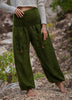 Warm High Crotch Harem Pants - Cashmilon - Green