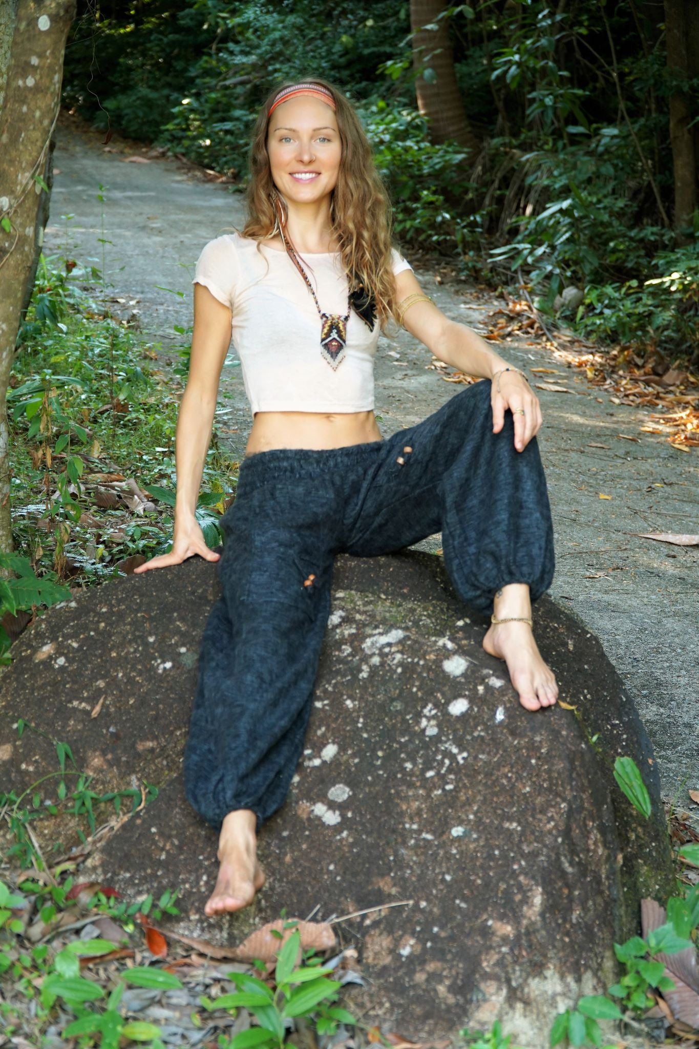 Warm High Crotch Harem Pants - Cashmilon - Grey