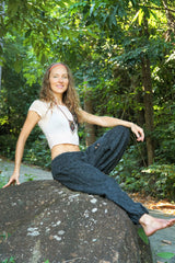 Warm High Crotch Harem Pants - Cashmilon - Grey