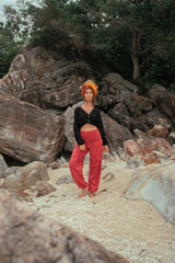 Warm High Crotch Harem Pants - Cashmilon - Peach