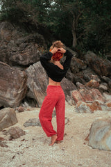 Warm High Crotch Harem Pants - Cashmilon - Peach