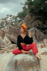 Warm High Crotch Harem Pants - Cashmilon - Peach