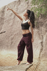 Warm High Crotch Harem Pants - Cashmilon - Red