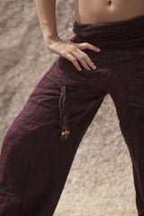 Warm High Crotch Harem Pants - Cashmilon - Red