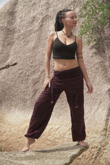 Warm High Crotch Harem Pants - Cashmilon - Red