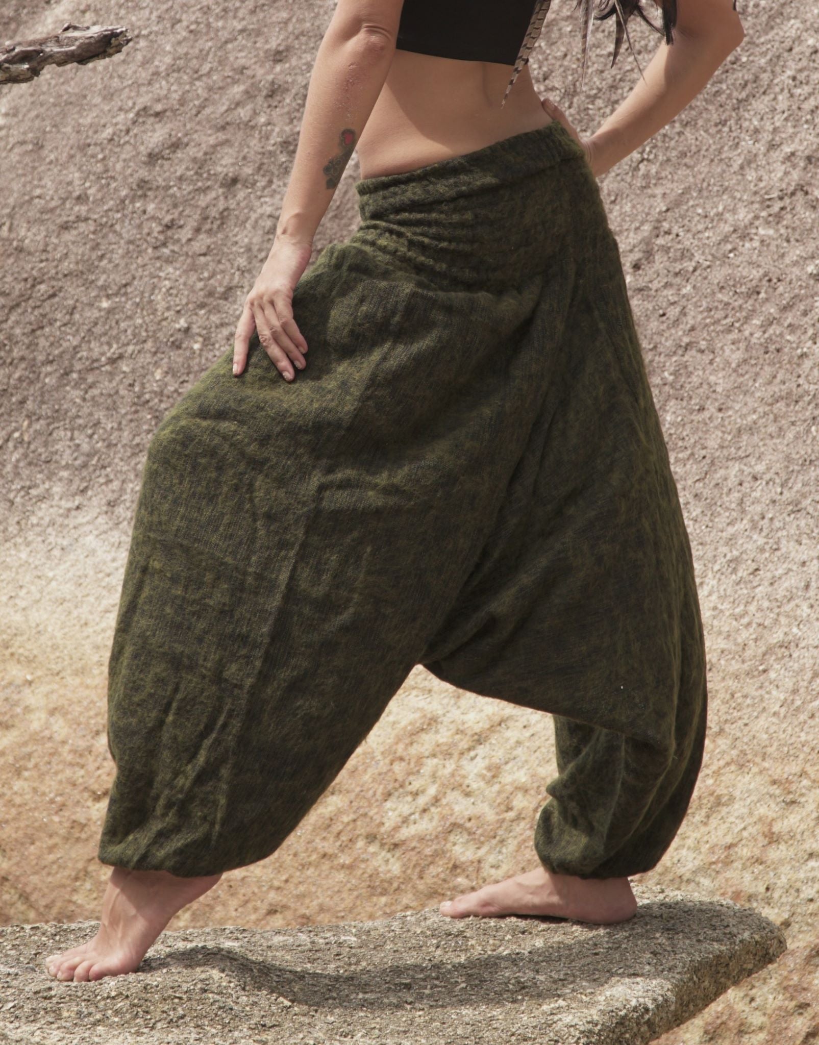 Warm Harem Pants - Cashmilon - Mustard Yellow