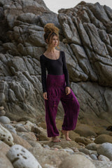Warm High Crotch Harem Pants - Cashmilon - Pink