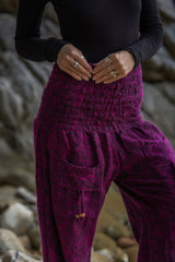 Warm High Crotch Harem Pants - Cashmilon - Pink