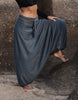 Fleece Lined Harem Pants - Plain - Grey