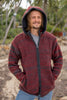 Wool Jacket - Eyelet Pattern - Maroon