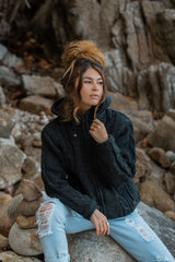 Wool Jacket - Cable Knit Aran - Charcoal