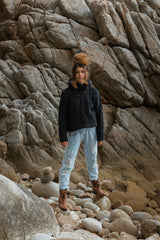 Wool Jacket - Cable Knit Aran - Charcoal