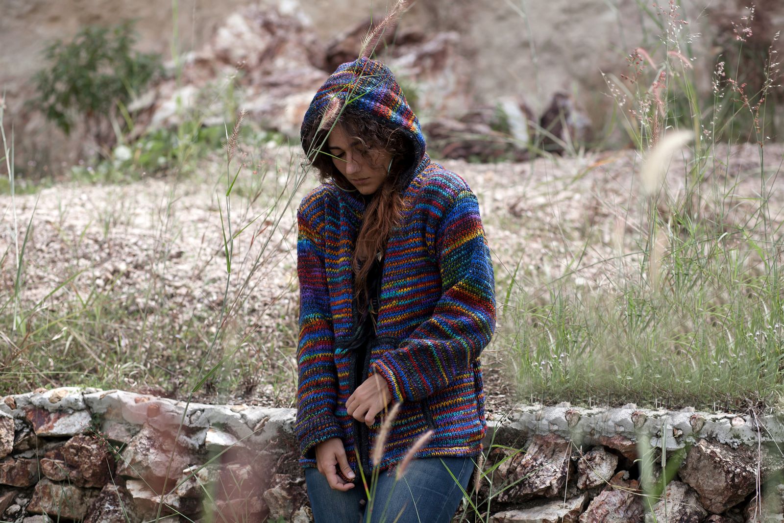 Wool Jacket - Charcoal - Rainbow