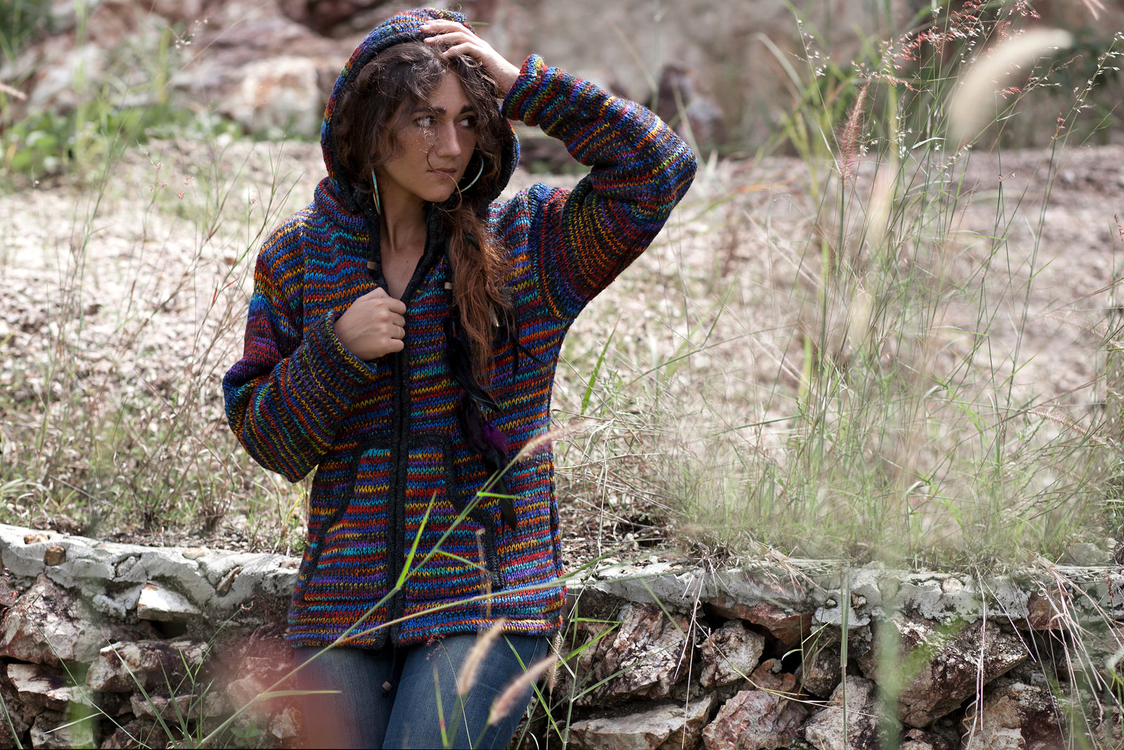 Wool Jacket - Charcoal - Rainbow – The Karmic Chameleon